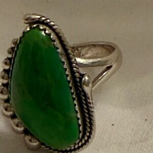 Vintage green gemstone on .925 setting